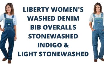 Liberty Women's Washed Denim Bib Overalls Stonewashed Indigo & Light Stonewashed