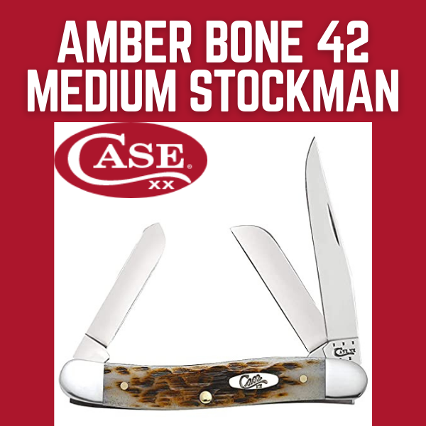 Case Amber Bone Medium Stockman Knife